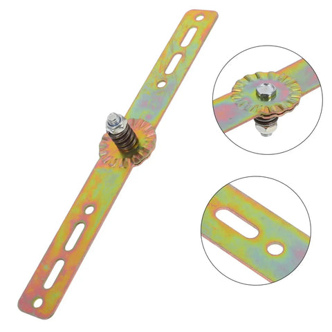 Heavy Duty Adjustable Sofa Hinge With Automatic Reset Function for folding sofas, beds, cupboards and recliners. Iron build close-up view.