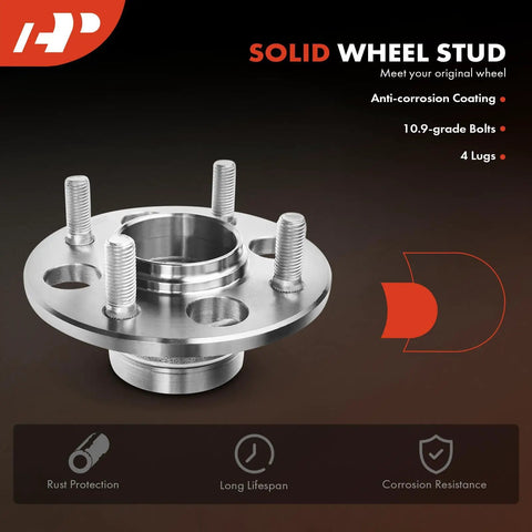 2 Pack Rear Wheel Bearing And Hub Assembly With 4 Lug For Honda Civic 1985-2000, Civic Del Sol 1993-1997, CRX 1988-1991, Wagovan 1986-1987, Acura EL 1997-2000, front view