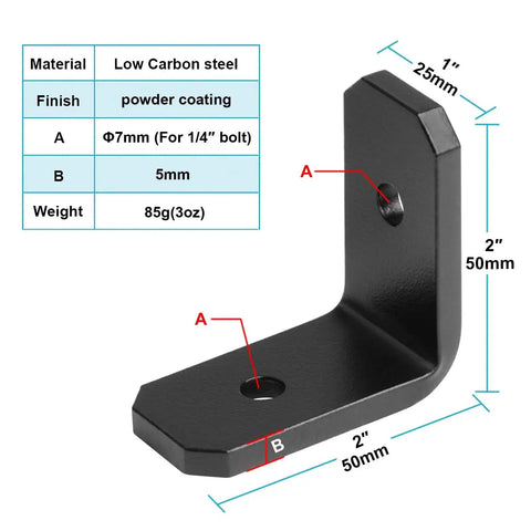 4 Pack Heavy Duty Black Steel Rafter Clips Brackets For Wooden Battens And Timber Beams 6 Gauge Thick Corner Braces