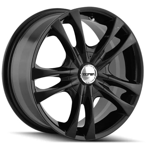 TR22 Gloss Black Alloy Wheel 16x7 for Cars with 100x100mm Hub and 40mm Offset, Sleek Finish, Durable Alloy Construction, Front View