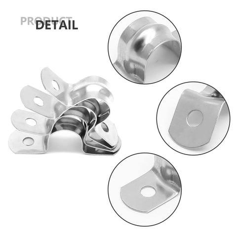 30-piece stainless steel conduit clamps set, 1/2 inch two-hole U straps for rigid pipe, heavy-duty metal clamps
