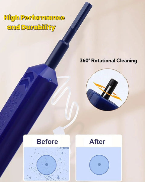 Zenithra fiber optic cleaning pen, blue 1.25 mm LC/MU FTTH cleaner, 5-pack, 360° rotational cleaning