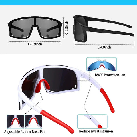 UV400 protection polarized sports sunglasses from 24 Piece Polarized Sports Sunglasses And Breathable Neck Gaiter Face Mask Set For Men Women Your Best Go To Outdoor Gear For Hiking Cycling Running Fishing Driving, adjustable rubber nose pad and sweat reduction feature