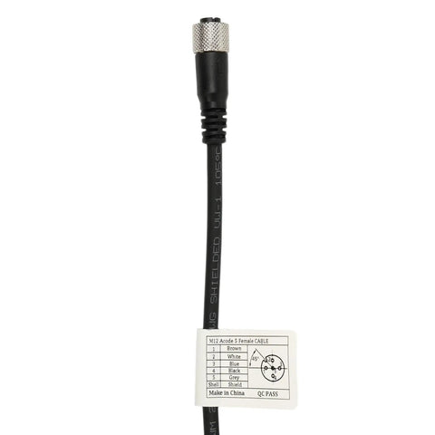 M12 A Coded 5 Pin Female Actuator Sensor Cable 15 Meter For Industrial Control Automation Network, close-up view