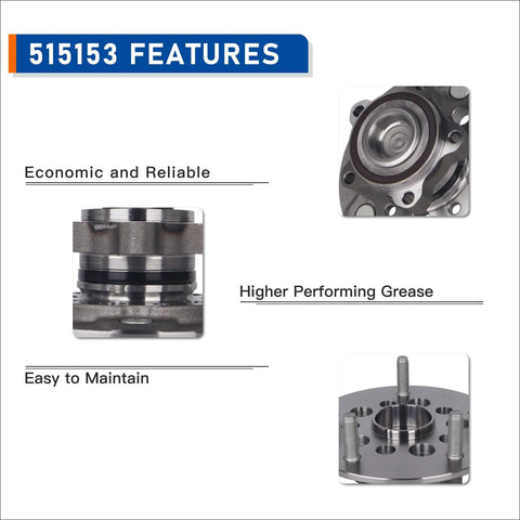 Features of Front Wheel Hub Bearing Assembly 515153 for Ford Transit 150 250 350 350 HD Vans 2015-2019 without DRW or lift kit