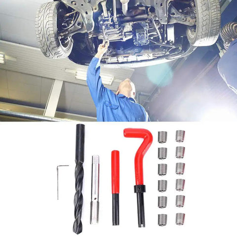 Professional Thread Repair Kit M12x1.5 Stainless Steel 17 Piece Set With Insert Drill Hex Wrench for car repairs in garage