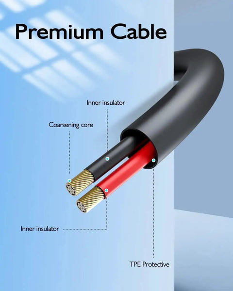 Cross-section view of a 12V Replacement Adapter For Dental Pod Ultrasonic Retainer Cleaner SG-120150020AU cable showing inner components.