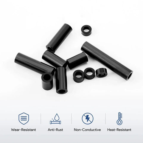 Dope 250 Pack Black Nylon Round Spacer Set 3Mm ID 7Mm OD With 12 Lengths Non Threaded Plastic Spacers For M3 Screws Ideal Diy Electronics And Hardware Spacing