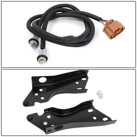 Mounting brackets and wiring harness for Rear Step Bumper With License Plate Lights For Silverado Sierra 99-06 1500.