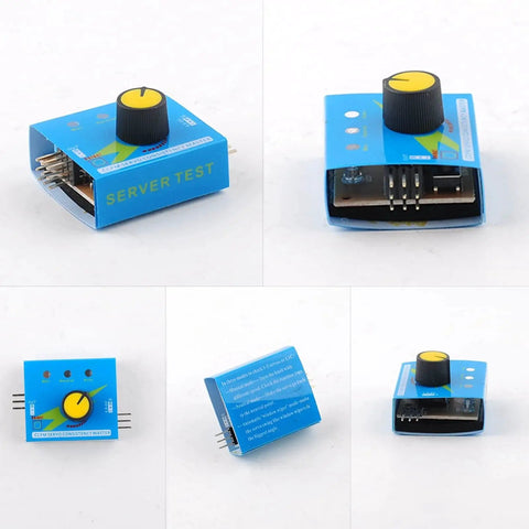 Blue Mechatronics Servo Tester Kit With SG90 9G Micro Servo 180 Degree RC Servo Tester Controller from different angles