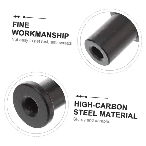 Close-up of Five Pack Barn Door Track Spacers Black Connectors for Sliding Barn Doors showing fine workmanship and steel material.