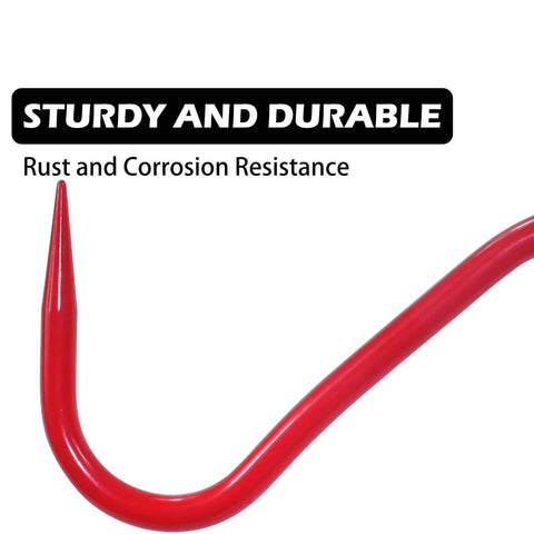 Two Pack 11 Inch Hay Hook Replacements For 47010500 And S47010500 heavy duty cold rolled steel tool showing sharp red hook