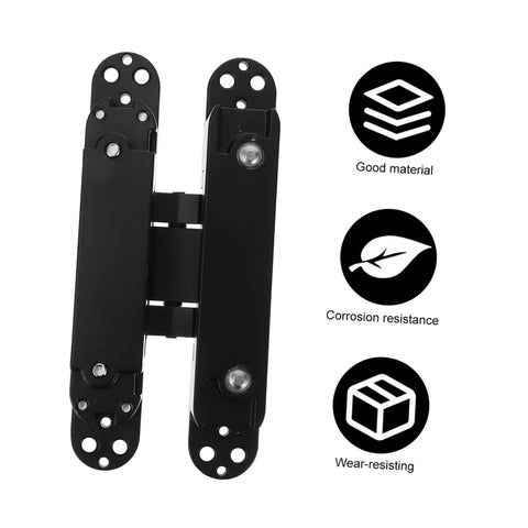 Invisible Door Hinge 180 Degree Swing for Concealed Doors and Cabinets with Three Dimensional Adjustable Alignment
