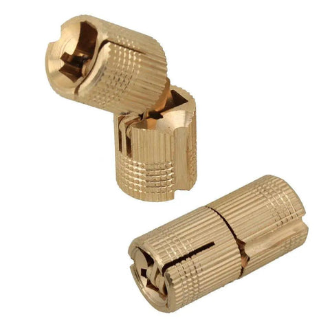 4 Piece Brass Barrel Hinges For Hidden Cabinet Doors 10mm Cylindrical Concealed Hinges With 180 Degree Opening Durable Copper Construction