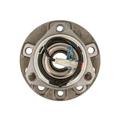 Front view of Front Wheel Hub Bearing Assembly for Tesla Roadster 2008 2011 5 Lug No ABS Bolt On Direct Fit Replaces OEM 513283 Ball Bearing