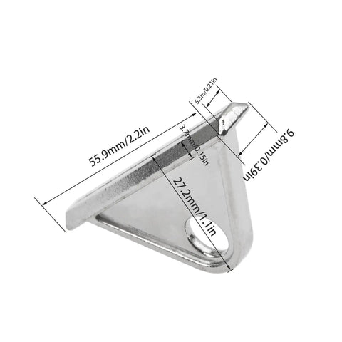 Dimensions of 4 Pack Sliding Hooks For 6mm T-Slot Aluminum Extrusion, 2020 Series Zinc Alloy Durable Silver Connectors For Routers, 3D Printers