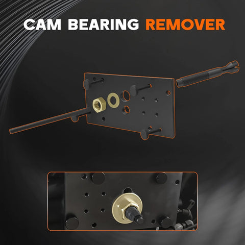 Cam Bearing Removal And Installation Tool For Milwaukee Eight M8 Engines 2017 2025, side view with puller and plate highlighted.