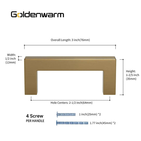 Champagne Bronze Cabinet Pulls Two And A Half Inch Brushed Bronze Drawer Handles 10 Pack Durable Premium Stainless Steel