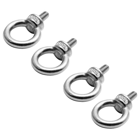 Four Pack M10 Eye Bolts Stainless Steel 304 Rustproof Lifting Eyebolt Ring With Shoulder 58mm Height 39mm Outer Diameter