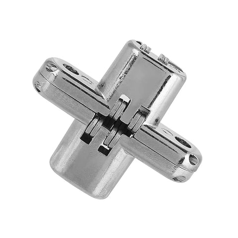 Hidden Concealed 180 Degree Zinc Alloy Door Hinge For Kitchen Cabinets Invisible Cross Style Bearing Silver Durable