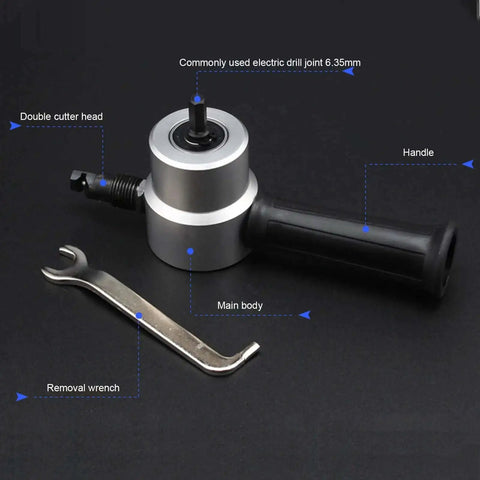 Double Head Sheet Metal Nibbler Cutter Multi Tool for Straight Lines Curves and Arcs with wrench