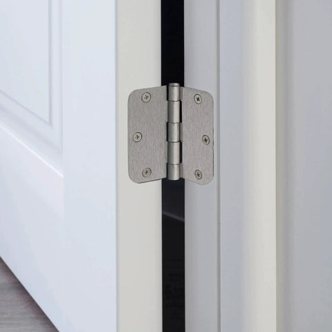 Interior Door Frame Hinges 3-Pack, Water-Resistant And Pre-Lubricated For Left Or Right Handed Doors, Steel Construction, Satin Nickel