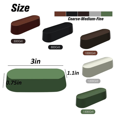 Five polishing compound bars in varying grits, part of 8 Inch Airway Buffing Wheels And 9 Piece Aluminum Polishing Kit