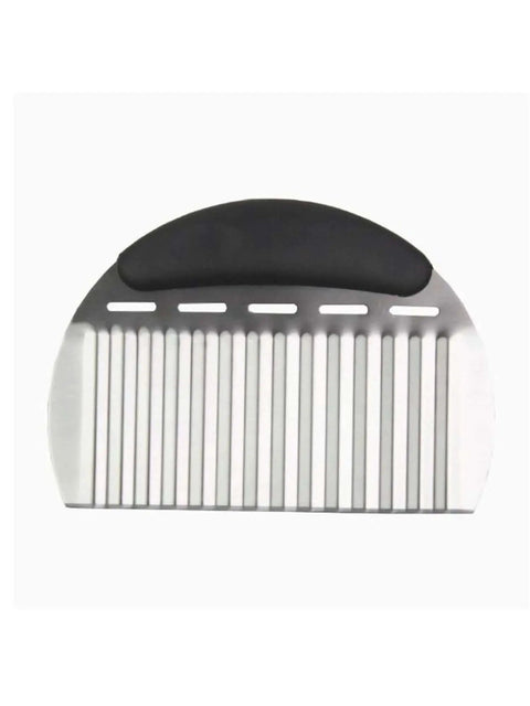 Large Stainless Steel Crinkle Cutter For Thick Wavy Potato Fries And Veggie Slices With Ergonomic Handle Pro Grade Performance