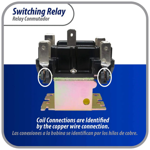 24 VAC DPDT General Purpose Switching Relay For HVAC Systems And Electrical Installations, front view of relay coil connections