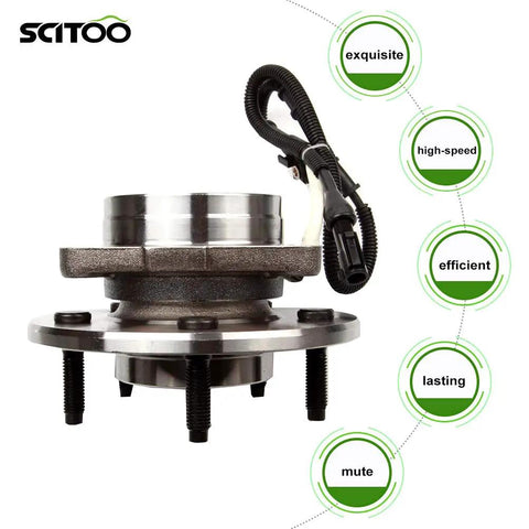 Beefed Up Front Wheel Hub Assembly For Ford F150 1997 1998 1999 2000 4WD With ABS Sensor 5 Lug 515010 New Front Hub Bearing 2 Pack