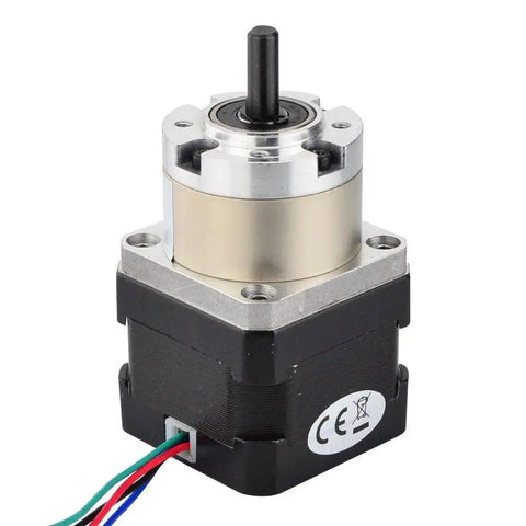 Compact Nema 17 stepper motor with 5.18 to 1 planetary gearbox, 0.4 amp, 0.35-degree step, 6mm shaft for DIY CNC robots and 3D printers