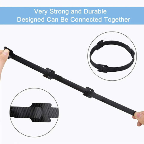 60 Pack Reusable Cable Ties 6 Inch Adjustable Cord Straps Wire Organizer Hook Loop Cable Management displayed with connection feature