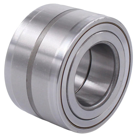 Close-up of a Front Wheel Hub Bearing Set For Ford F150 2WD 2004 2008 Pack Of 2 Replacement Hubs, showcasing metal construction.