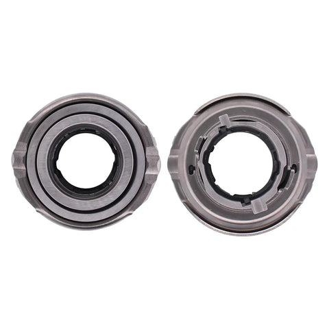 Two metal clutch release bearings for Focus transmission, front and rear views.