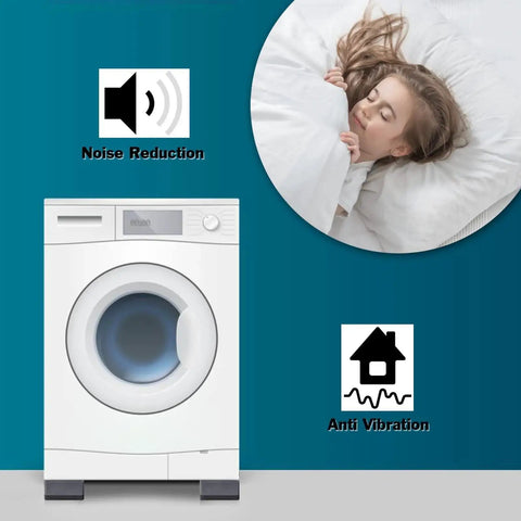 Anti Vibration Pads for Washing Machine and Dryer Feet Kit, showing noise reduction and anti-vibration features.