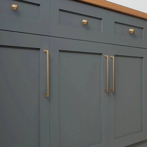 Champagne Bronze Cabinet Pulls With 7.6 Inch Center To Center Spacing Zinc Alloy Modern Handles on gray kitchen cabinets