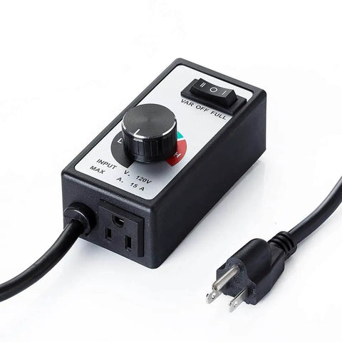 AC Motor Speed Controller For Fans Up To 15A Max 120V Adjustable Dial with 6-foot grounded cord and plug