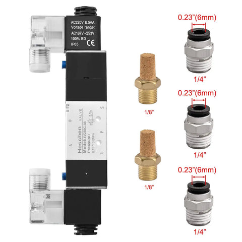 Go-To Electrical Pneumatic Solenoid Valve 4V230-08C 220VAC PT1/4 port with accessories for pneumatic systems
