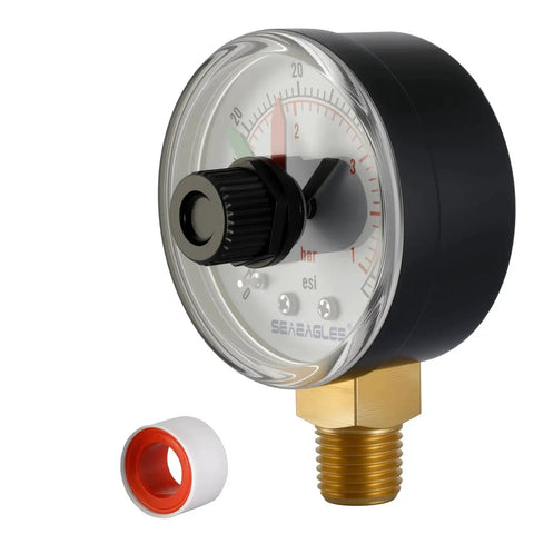 Replacement Pressure Gauge For Pool And Spa Systems One Quarter Inch NPT Back Mount Two Inch Dial 0-60 Psi SeaEagles ECX2712B1