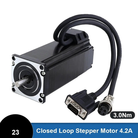 Closed-Loop Stepper Motor With 3Nm Torque, 57X138mm Frame, 425 Oz-In Output, Encoder 1000 CPR, One Piece Unit