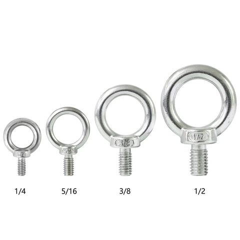 Beefed Up 5/16 Inch UNC Shoulder Eye Bolts Stainless Steel 316 Marine Grade Lifting Eye Bolts Set Of 4 With 220 Lb WLL