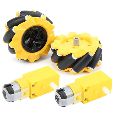 Mecanum Wheel For Geared Motor Robot Car Projects With Rubber Coated Surface 80 Mm Diameter Omnidirectional Wheel Kit with motors