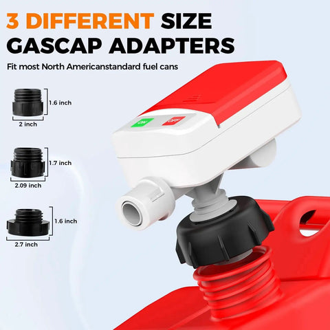 Portable Fuel Transfer Pump With Auto Stop Sensor Prevents Spills 3.2 GPM Automatic Fuel Transfer Kit With Four Tank Adapters