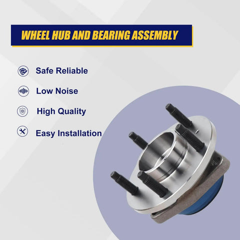 Front/Rear Sealed Wheel Hub and Bearing Assembly 513121, 2pc Set for Cadillac and Chevrolet, 5-lug with ABS features