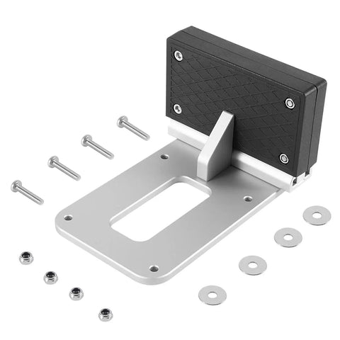 Transom Trolling Motor Mount For Kayaks And Small Boats Universal Fit For Flat Sterns With Easy Clamp On Installation And Durable Construction Designed For Electric Trolling Motors Only Not For Outboard Engines with stainless steel hardware visible.