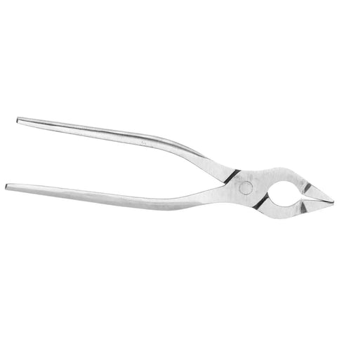 Flat Pliers Hand Seamer For Sheet Metal Straight Jaw Bender Tool for leather craft in silver, side view showcasing steel construction.