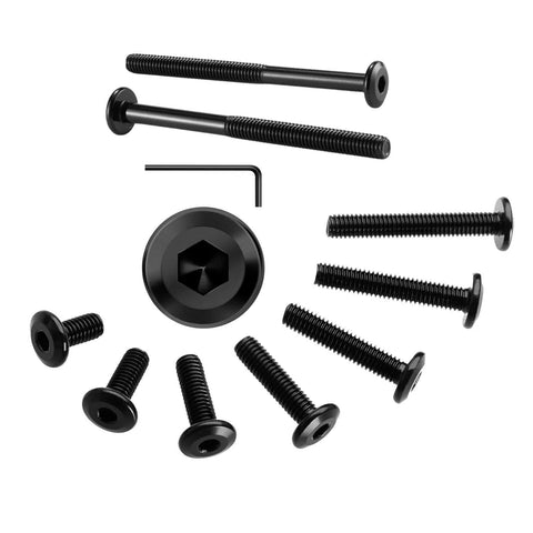 M6x120mm Flat Head Hex Socket Cap Screws Set Of 10 For Furniture And DIY Projects, Carbon Steel, Black Oxide Finish, Includes Hex Spanner