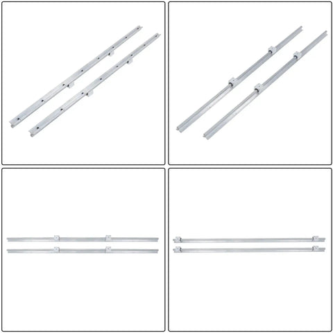 Two 1500mm SBR20 Linear Guide Rails With Four SBR20UU Slide Blocks Kit for DIY CNC routers, lathes, mills, and automated machines.