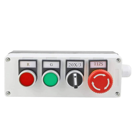 Red Green Push Button Emergency Stop Switch With Latching 3 Position Selector 2NO 1NC Rotary Switch For Control Panels And Machinery