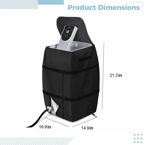 All Weather Spa Heater Protective Cover With Control Panel Guard, Waterproof Oxford Cloth, dimensions labeled